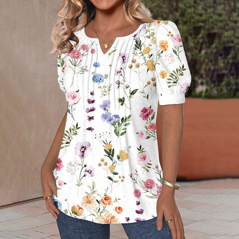 Blouse Élégante À Imprimé Floral