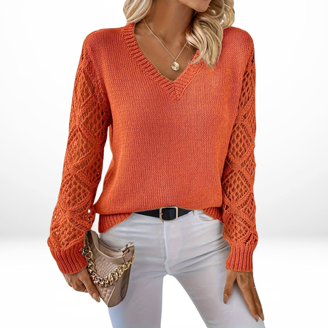Vivette™ | Élégant Pull Tricoté à Col en V
