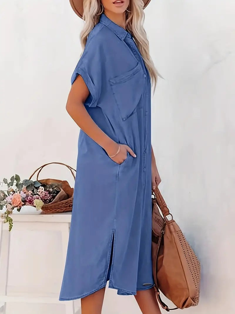 Avril | Robe chemise avec boutons et poches