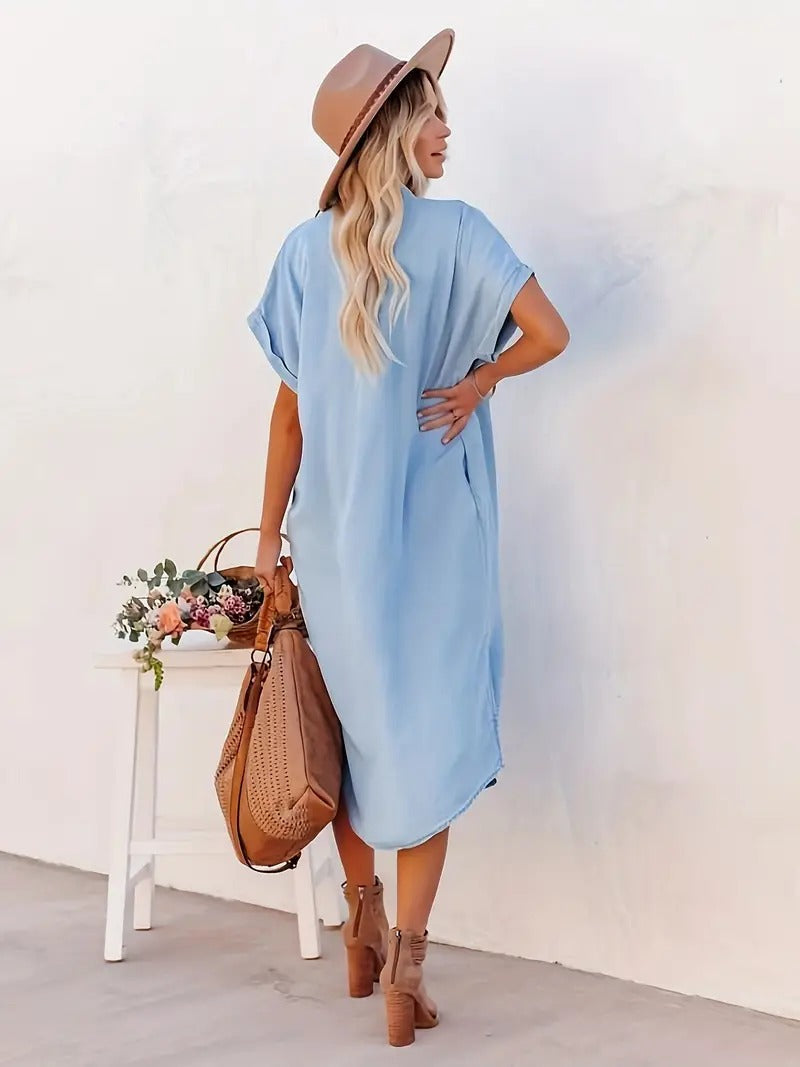 Avril | Robe chemise avec boutons et poches