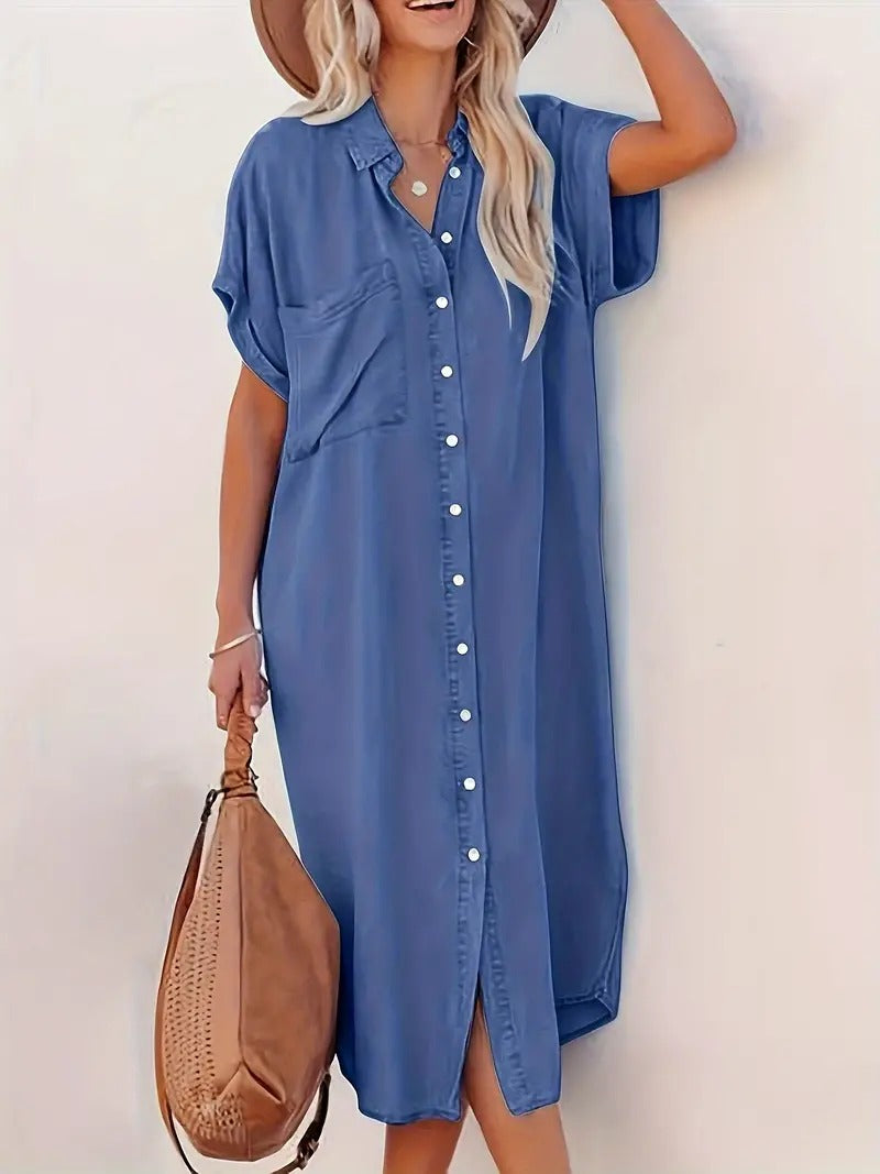 Avril | Robe chemise avec boutons et poches