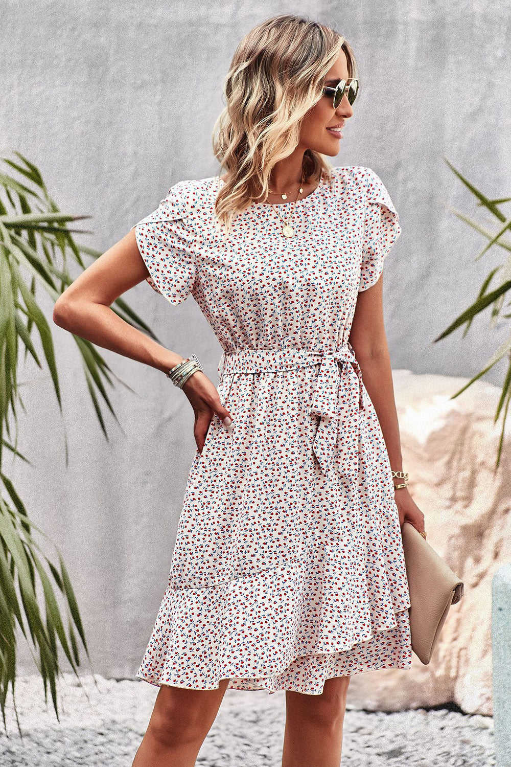 Robe d’été Boho Florale Bleue