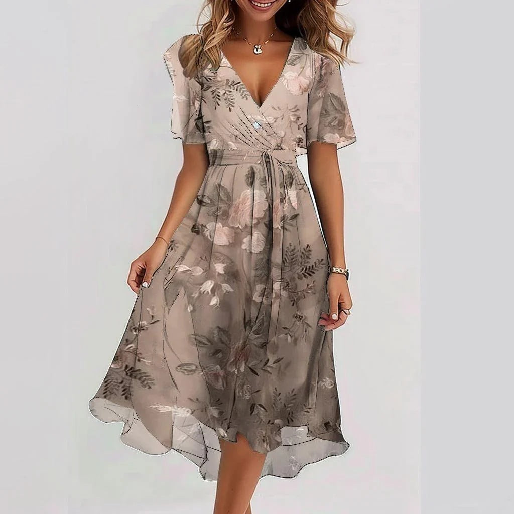 Marion | Robe élégante à manches courtes