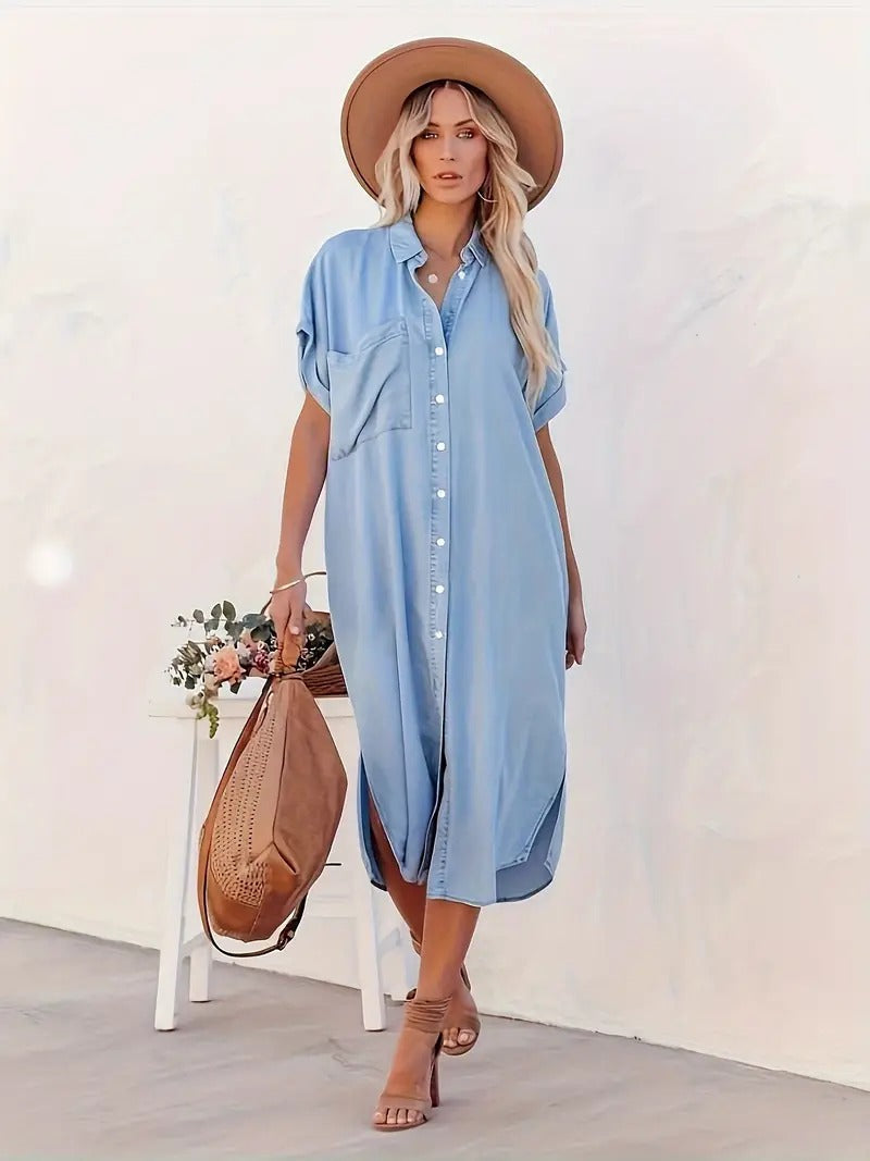 Avril | Robe chemise avec boutons et poches