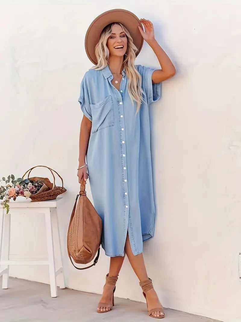 Avril | Robe chemise avec boutons et poches