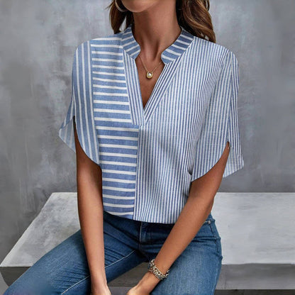Blouse Décontractée À Rayures