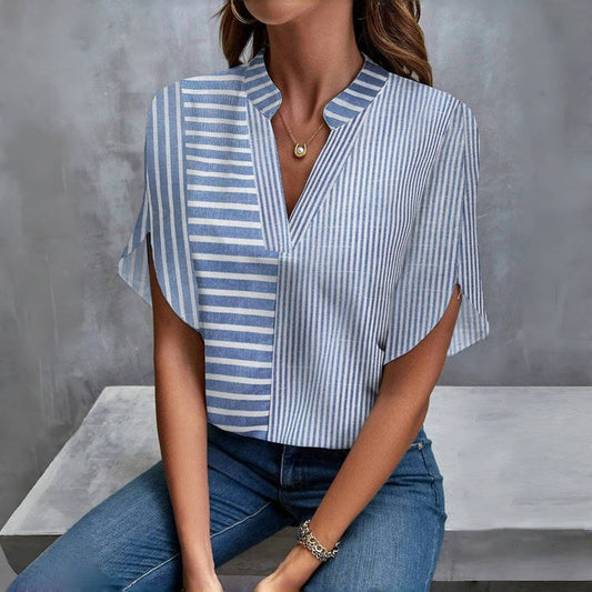 Blouse Décontractée À Rayures
