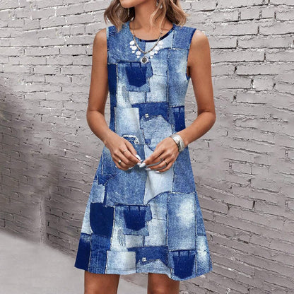 Robe Imprimée Décontractée Vintage