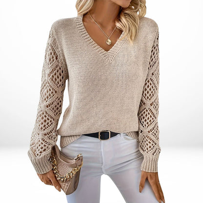 Vivette™ | Élégant Pull Tricoté à Col en V