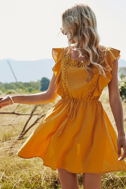 Robe d’été manches batwing jaunes