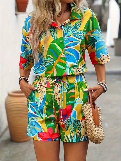 Vivette™ | Ensemble Estival Coloré à Imprimé Tropical
