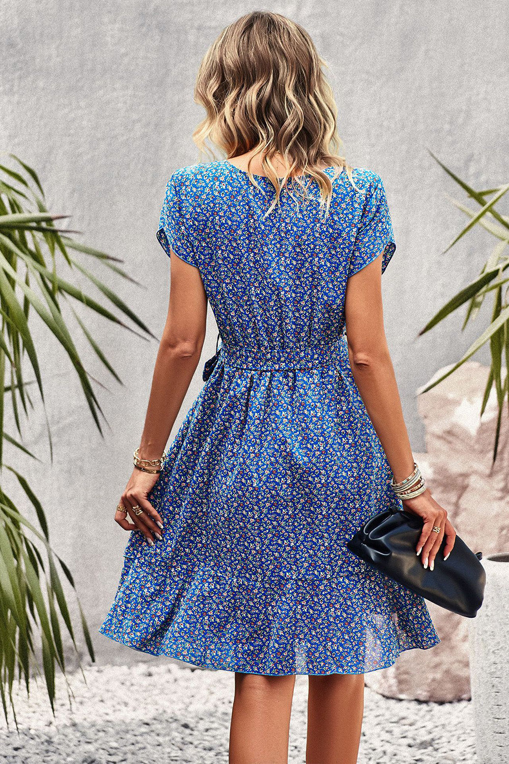 Robe d’été Boho Florale Bleue