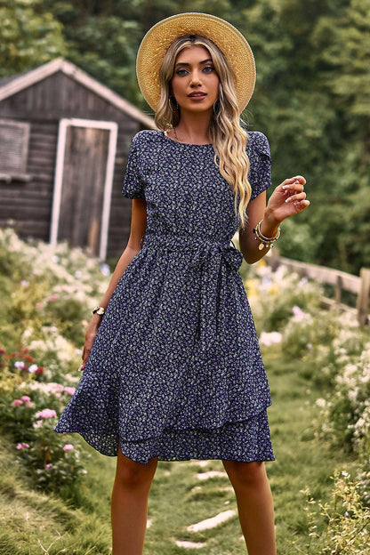 Robe d’été Boho Florale Bleue