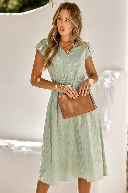 Robe d’été blanche V col midi