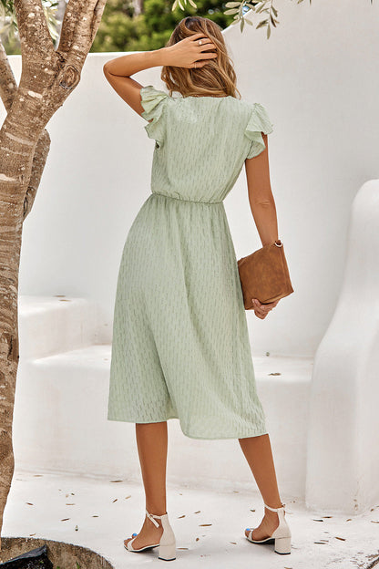 Robe d’été blanche V col midi
