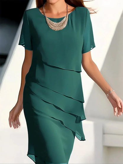 Aurore | Robe élégante en mousseline à volants