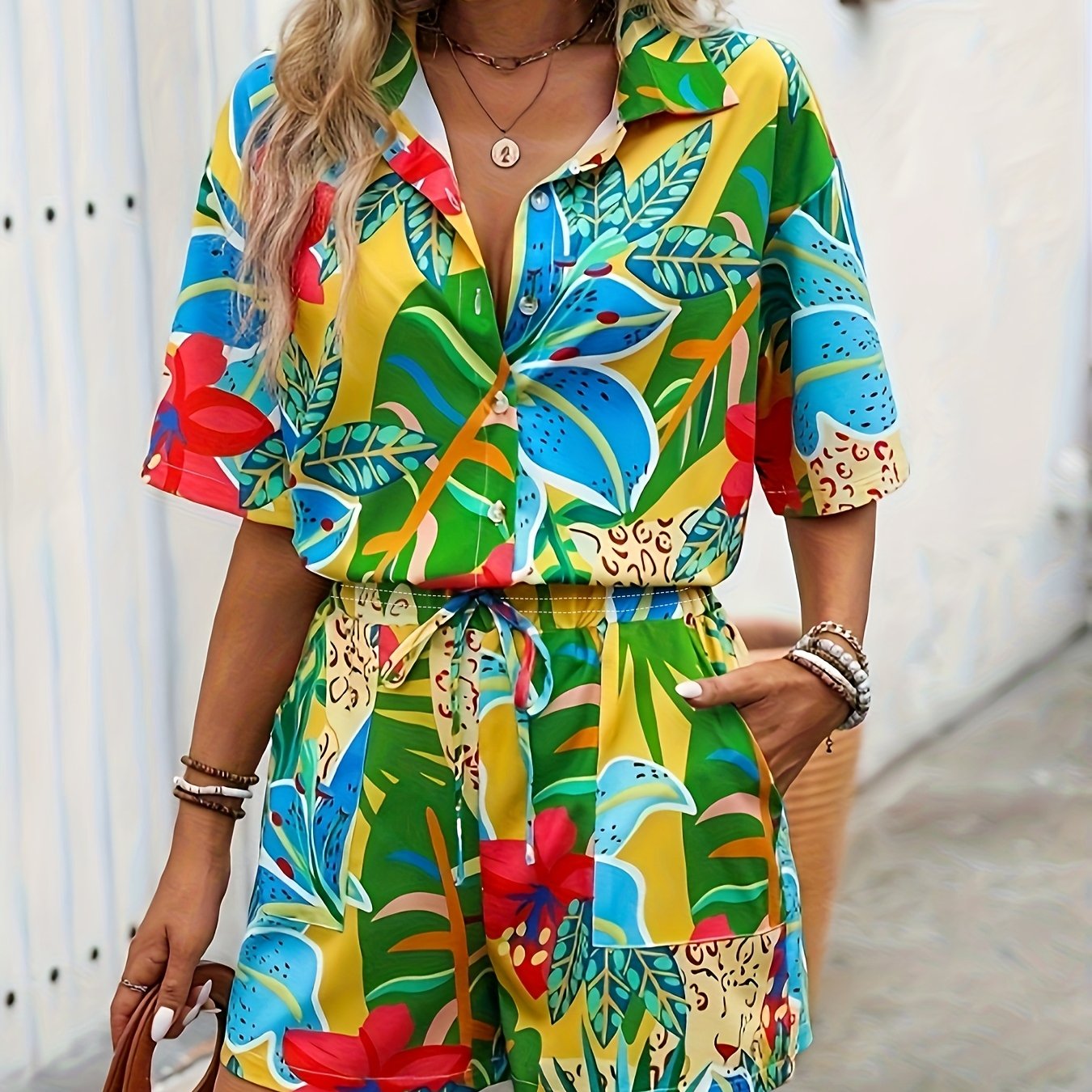 Vivette™ | Ensemble Estival Coloré à Imprimé Tropical