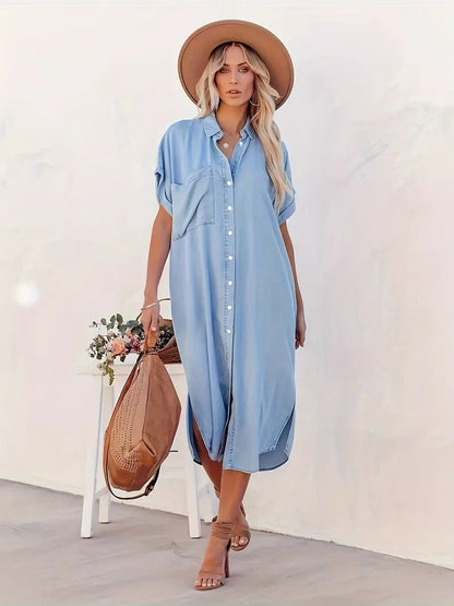Avril | Robe chemise avec boutons et poches